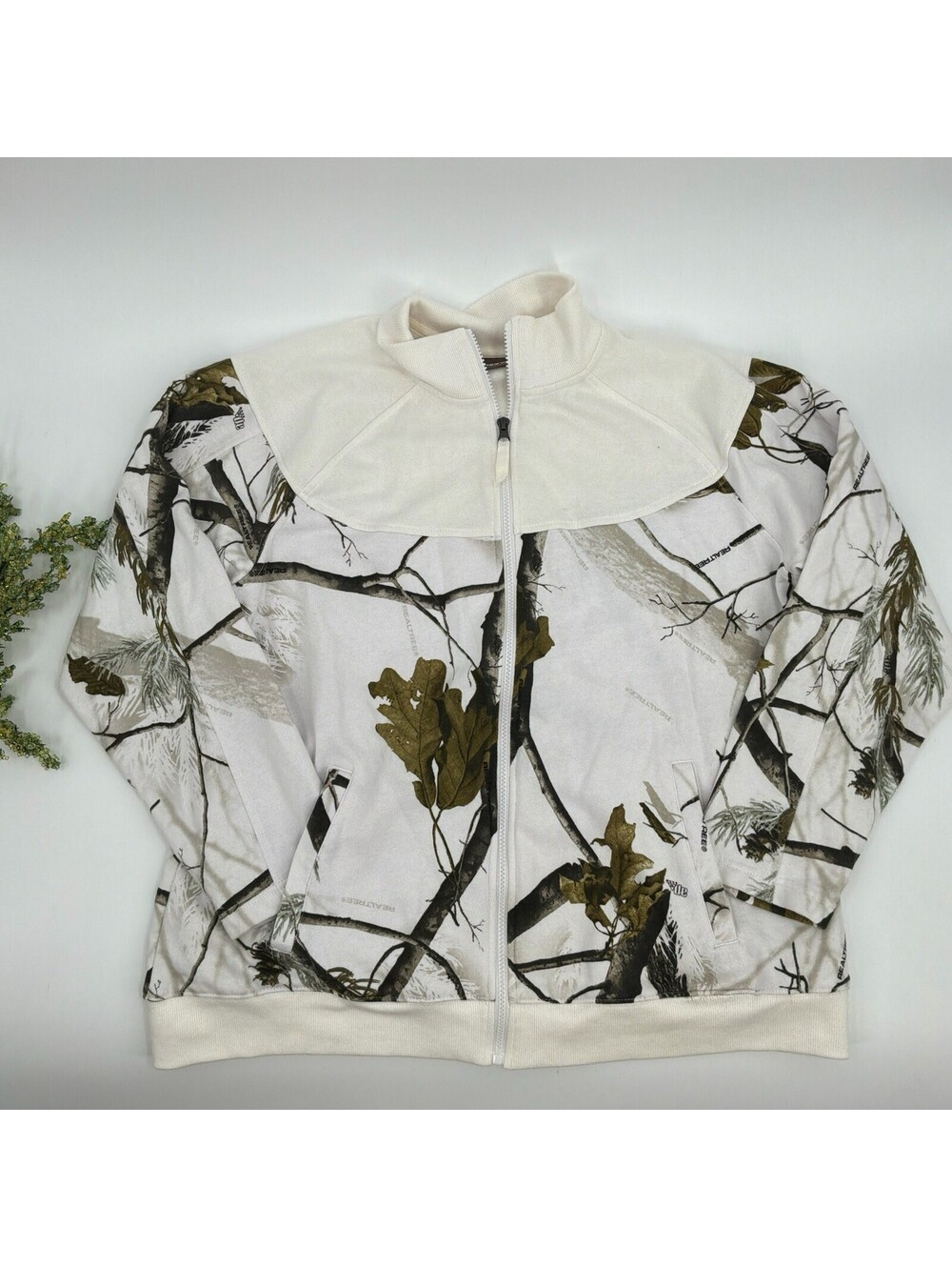 Northcrest White Camo Zip Up Jacket Women’s Size XL Camouflage